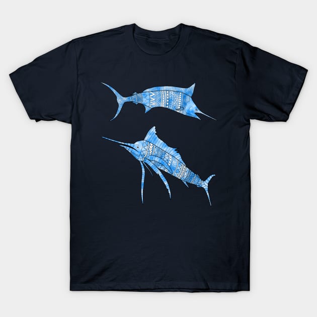 Tribal Swordfish T-Shirt by macdonaldcreativestudios